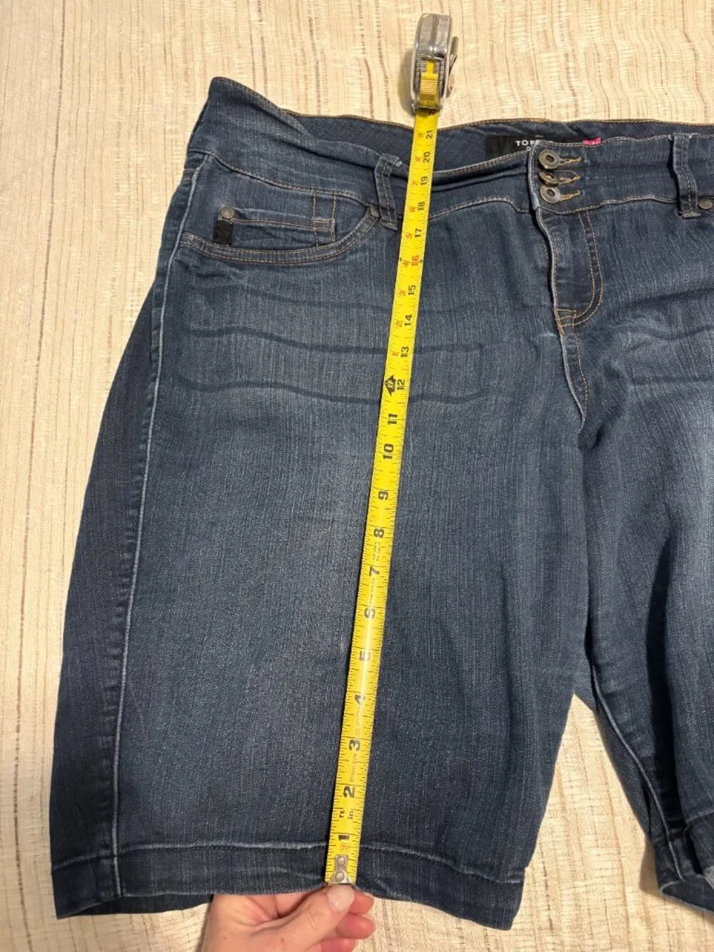 Torrid Jegging Blue Denim Bermuda Super Soft High Rise Shorts - Picture 5 of 6
